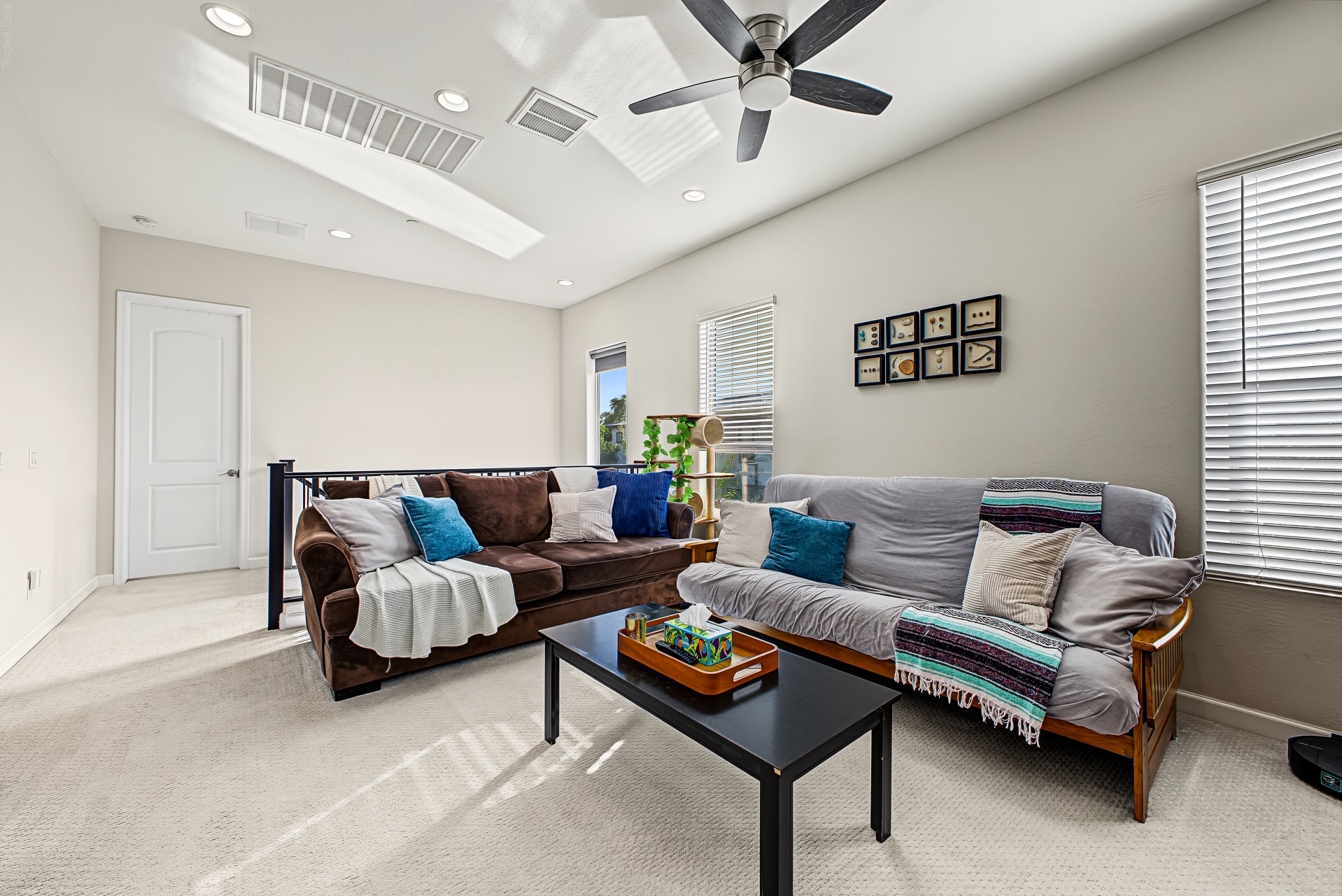 Interior — versatile loft with skylight and ceiling fan